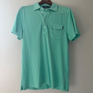Men's Vineyard vines by shep & Ian pique garment dye polo teal shirt size small